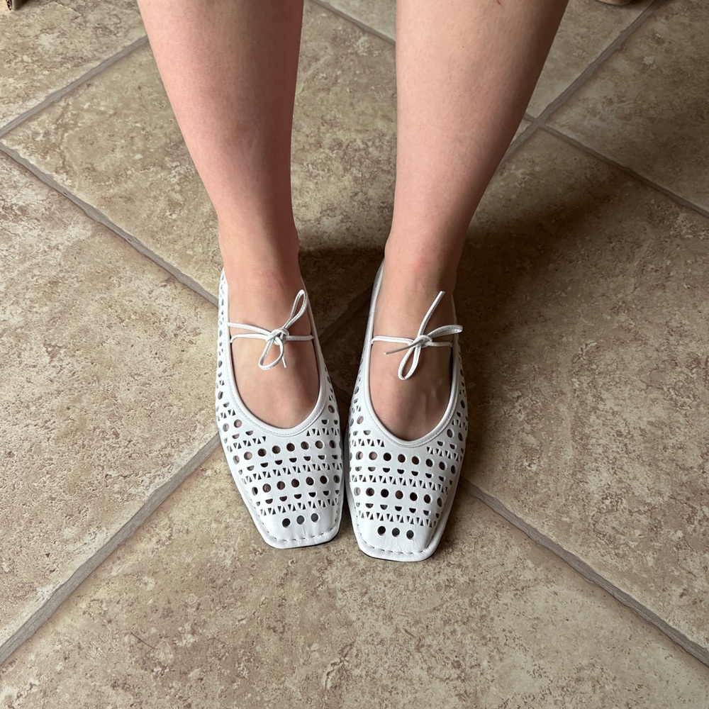Alohas sway slit leather ballerina flats